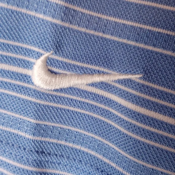 Nike Golf Men's Dri-Fit Blue White Striped Short Sleeve Polo Large - Picture 7 of 11